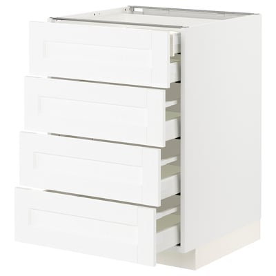 METOD / MAXIMERA Base cb 4 frnts/2 low/3 md drwrs, white Enköping/white wood effect, 60x60x80 cm