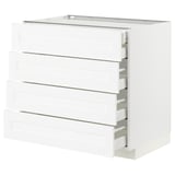 METOD / MAXIMERA Base cb 4 frnts/2 low/3 md drwrs, white Enköping/white wood effect, 90x60x80 cm