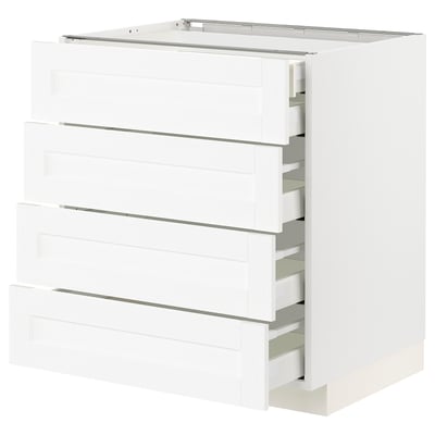 METOD / MAXIMERA Base cb 4 frnts/2 low/3 md drwrs, white Enköping/white wood effect, 75x60x80 cm