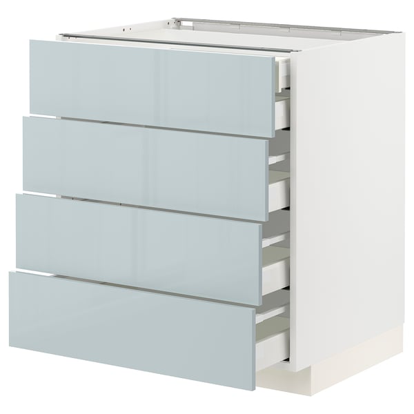 METOD / MAXIMERA Base cb 4 frnts/2 low/3 md drwrs, white/Kallarp light grey-blue, 75x60x80 cm