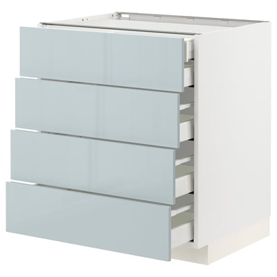 METOD / MAXIMERA Base cb 4 frnts/2 low/3 md drwrs, white/Kallarp light grey-blue, 75x60x80 cm