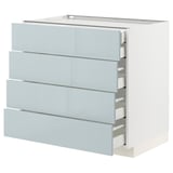 METOD / MAXIMERA Base cb 4 frnts/2 low/3 md drwrs, white/Kallarp light grey-blue, 90x60x80 cm