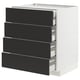 METOD / MAXIMERA Base cb 4 frnts/2 low/3 md drwrs, white/Nickebo matt anthracite, 75x60x80 cm