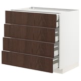 METOD / MAXIMERA Base cb 4 frnts/2 low/3 md drwrs, white/Sinarp brown, 90x60x80 cm