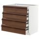 Option: METOD / MAXIMERA Base cb 4 frnts/2 low/3 md drwrs, white/Stensta dark brown ash veneer, 90x60x80 cm