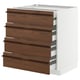 METOD / MAXIMERA Base cb 4 frnts/2 low/3 md drwrs, white/Stensta dark brown ash veneer, 75x60x80 cm