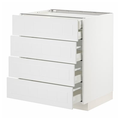 METOD / MAXIMERA Base cb 4 frnts/2 low/3 md drwrs, white/Stensund white, 75x60x80 cm