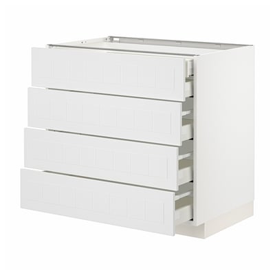 METOD / MAXIMERA Base cb 4 frnts/2 low/3 md drwrs, white/Stensund white, 90x60x80 cm