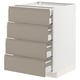 METOD / MAXIMERA Base cb 4 frnts/2 low/3 md drwrs, white/Upplöv matt dark beige, 60x60x80 cm