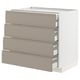 METOD / MAXIMERA Base cb 4 frnts/2 low/3 md drwrs, white/Upplöv matt dark beige, 90x60x80 cm