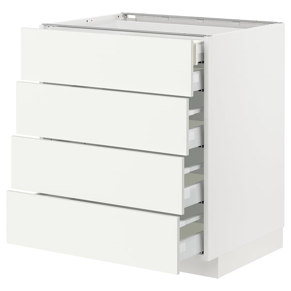 METOD / MAXIMERA Base cb 4 frnts/2 low/3 md drwrs, white/Vallstena white, 75x60x80 cm