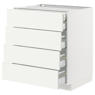 METOD / MAXIMERA Base cb 4 frnts/2 low/3 md drwrs, white/Vallstena white, 75x60x80 cm