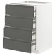 METOD / MAXIMERA Base cb 4 frnts/2 low/3 md drwrs, white/Voxtorp dark grey, 60x60x80 cm