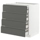 METOD / MAXIMERA Base cb 4 frnts/2 low/3 md drwrs, white/Voxtorp dark grey, 80x60x80 cm