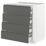 METOD / MAXIMERA Base cb 4 frnts/2 low/3 md drwrs, white/Voxtorp dark grey, 75x60x80 cm