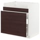 METOD / MAXIMERA Base cb f HAVSEN snk/3 frnts/2 drws, white Askersund/dark brown ash effect, 80x60x80 cm