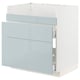 METOD / MAXIMERA Base cb f HAVSEN snk/3 frnts/2 drws, white/Kallarp light grey-blue, 80x60x80 cm