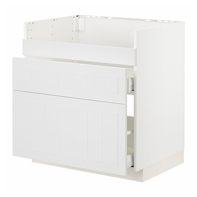 METOD / MAXIMERA Base cb f HAVSEN snk/3 frnts/2 drws, white/Stensund white, 80x60x80 cm