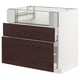 METOD / MAXIMERA Base cb f hob/fish grill/2 drawers, white Askersund/dark brown ash effect, 90x60x80 cm