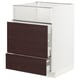 METOD / MAXIMERA Base cb f hob/fish grill/2 drawers, white Askersund/dark brown ash effect, 60x60x80 cm