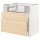 METOD / MAXIMERA Base cb f hob/fish grill/2 drawers, white/Askersund light ash effect, 90x60x80 cm