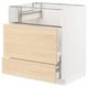 METOD / MAXIMERA Base cb f hob/fish grill/2 drawers, white/Askersund light ash effect, 75x60x80 cm