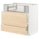 METOD / MAXIMERA Base cb f hob/fish grill/2 drawers, white/Askersund light ash effect, 90x60x80 cm
