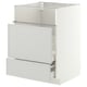 METOD / MAXIMERA Base cb f hob/fish grill/2 drawers, white/Aspudden light grey, 60x60x80 cm