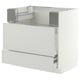 METOD / MAXIMERA Base cb f hob/fish grill/2 drawers, white/Aspudden light grey, 90x60x80 cm