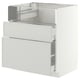 METOD / MAXIMERA Base cb f hob/fish grill/2 drawers, white/Aspudden light grey, 75x60x80 cm