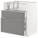 METOD / MAXIMERA Base cb f hob/fish grill/2 drawers, white/Bodbyn grey, 75x60x80 cm
