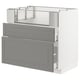 METOD / MAXIMERA Base cb f hob/fish grill/2 drawers, white/Bodbyn grey, 90x60x80 cm
