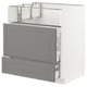 METOD / MAXIMERA Base cb f hob/fish grill/2 drawers, white/Bodbyn grey, 75x60x80 cm