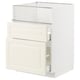 METOD / MAXIMERA Base cb f hob/fish grill/2 drawers, white/Bodbyn off-white, 60x60x80 cm