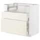 METOD / MAXIMERA Base cb f hob/fish grill/2 drawers, white/Bodbyn off-white, 90x60x80 cm