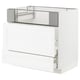 METOD / MAXIMERA Base cb f hob/fish grill/2 drawers, white Enköping/white wood effect, 90x60x80 cm