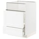 METOD / MAXIMERA Base cb f hob/fish grill/2 drawers, white Enköping/white wood effect, 60x60x80 cm