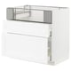 METOD / MAXIMERA Base cb f hob/fish grill/2 drawers, white Enköping/white wood effect, 90x60x80 cm