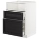 METOD / MAXIMERA Base cb f hob/fish grill/2 drawers, white/Lerhyttan black stained, 60x60x80 cm