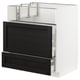 METOD / MAXIMERA Base cb f hob/fish grill/2 drawers, white/Lerhyttan black stained, 75x60x80 cm