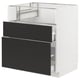 METOD / MAXIMERA Base cb f hob/fish grill/2 drawers, white/Nickebo matt anthracite, 75x60x80 cm