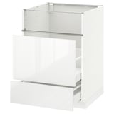 METOD / MAXIMERA Base cb f hob/fish grill/2 drawers, white/Ringhult white, 60x60x80 cm