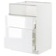 METOD / MAXIMERA Base cb f hob/fish grill/2 drawers, white/Ringhult white, 60x60x80 cm