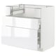 METOD / MAXIMERA Base cb f hob/fish grill/2 drawers, white/Ringhult white, 90x60x80 cm