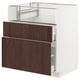 METOD / MAXIMERA Base cb f hob/fish grill/2 drawers, white/Sinarp brown, 75x60x80 cm
