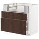 METOD / MAXIMERA Base cb f hob/fish grill/2 drawers, white/Sinarp brown, 90x60x80 cm
