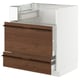 METOD / MAXIMERA Base cb f hob/fish grill/2 drawers, white/Stensta dark brown ash veneer, 75x60x80 cm