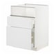 METOD / MAXIMERA Base cb f hob/fish grill/2 drawers, white/Stensund white, 60x60x80 cm