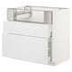METOD / MAXIMERA Base cb f hob/fish grill/2 drawers, white/Stensund white, 90x60x80 cm