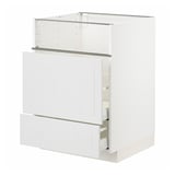 METOD / MAXIMERA Base cb f hob/fish grill/2 drawers, white/Stensund white, 60x60x80 cm